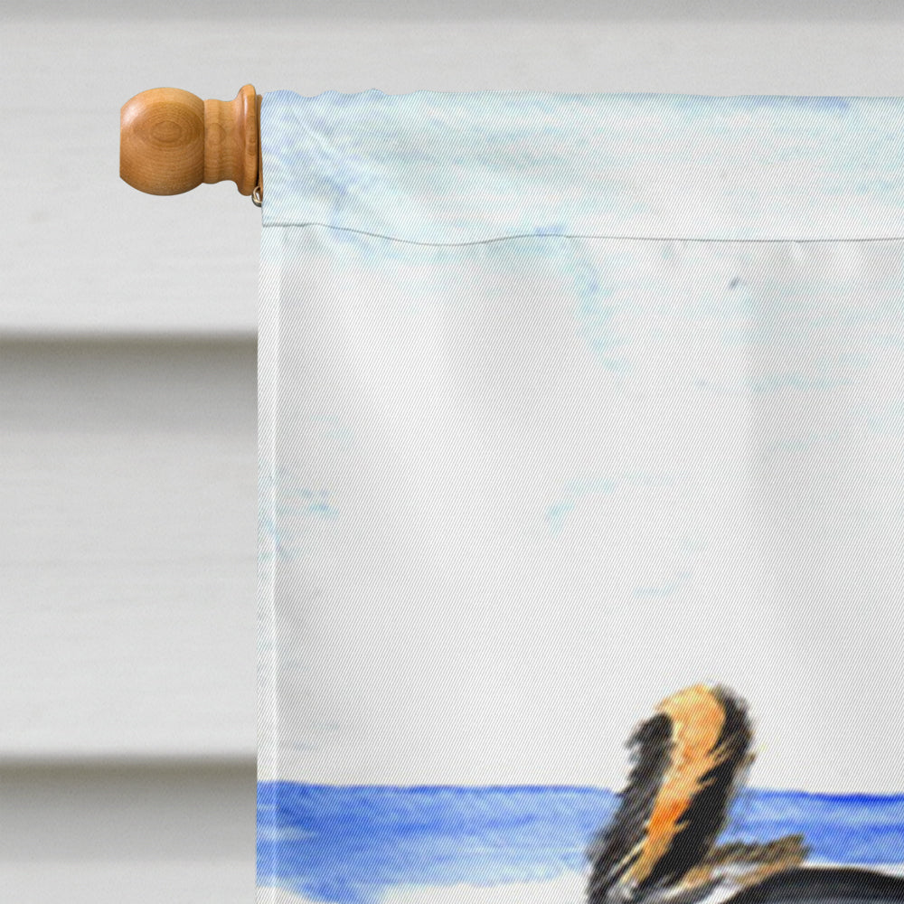 Tricolor Basenji at the beach Flag Canvas House Size  the-store.com.
