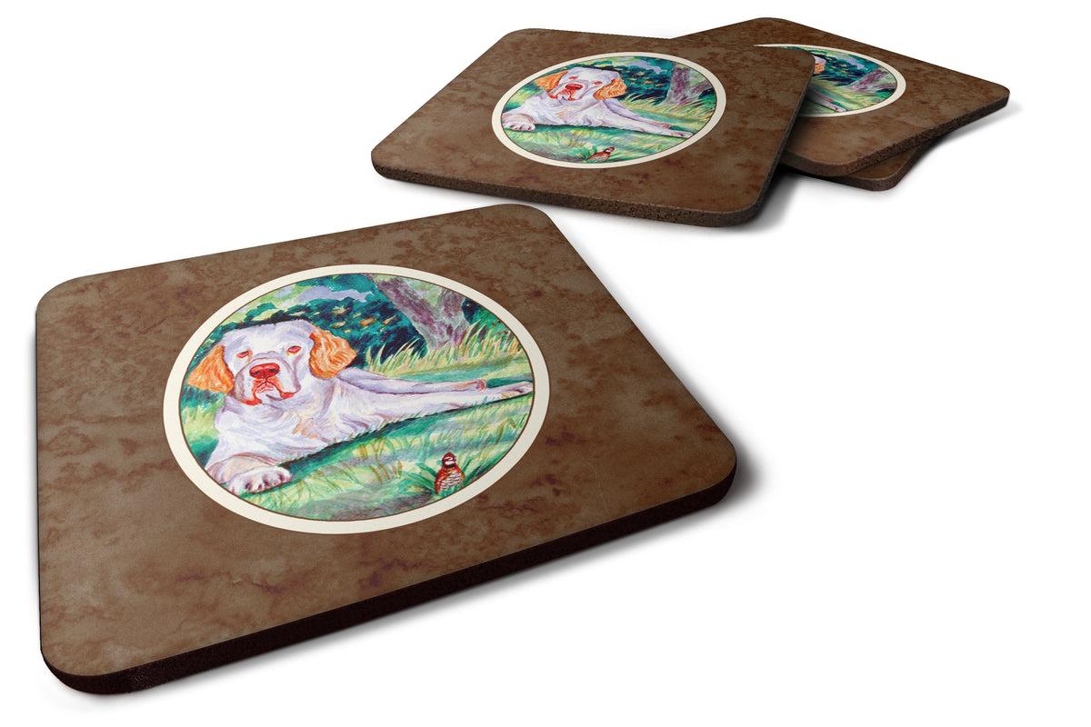 Clumber Spaniel Foam Coaster Set of 4 7113FC - the-store.com