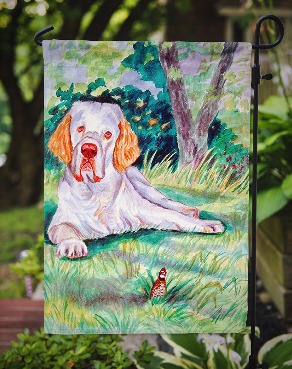 Clumber Spaniel Flag Garden Size.