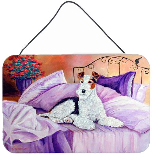 Fox Terrier Waiting on Mom Aluminium Metal Wall or Door Hanging Prints by Caroline's Treasures