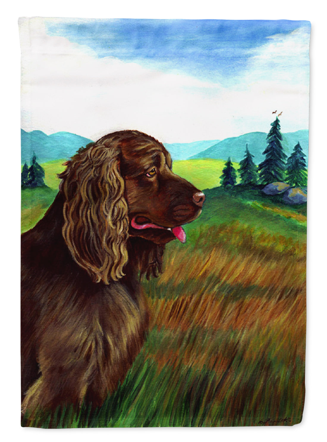 Sussex Spaniel Flag Garden Size.