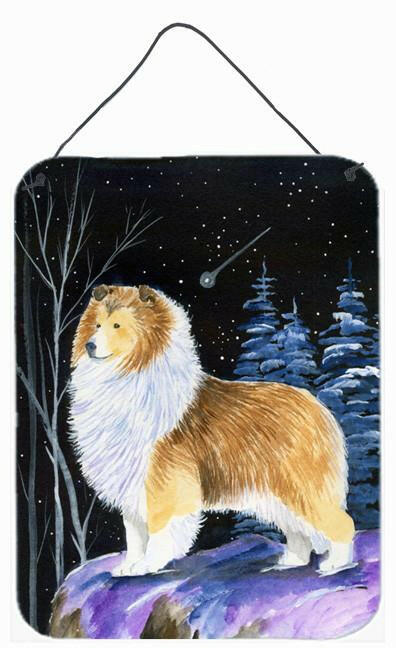 Starry Night Sheltie Aluminium Metal Wall or Door Hanging Prints by Caroline's Treasures