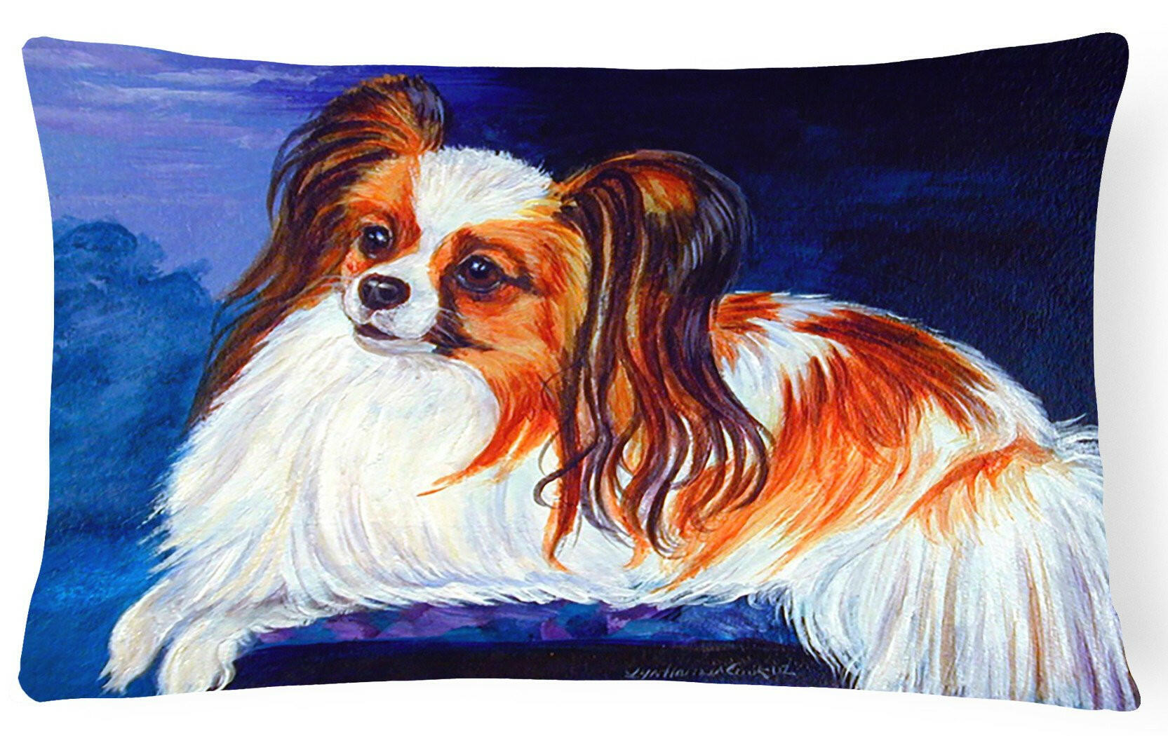 Papillon Decorative   Canvas Fabric Pillow by Caroline's Treasures