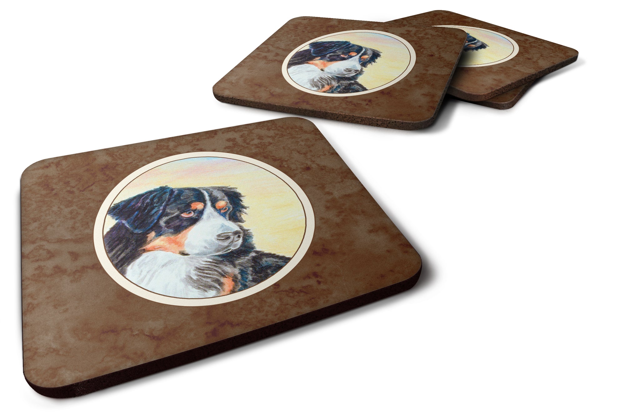 Bernese Mountain Dog Foam Coaster Set of 4 7131FC - the-store.com