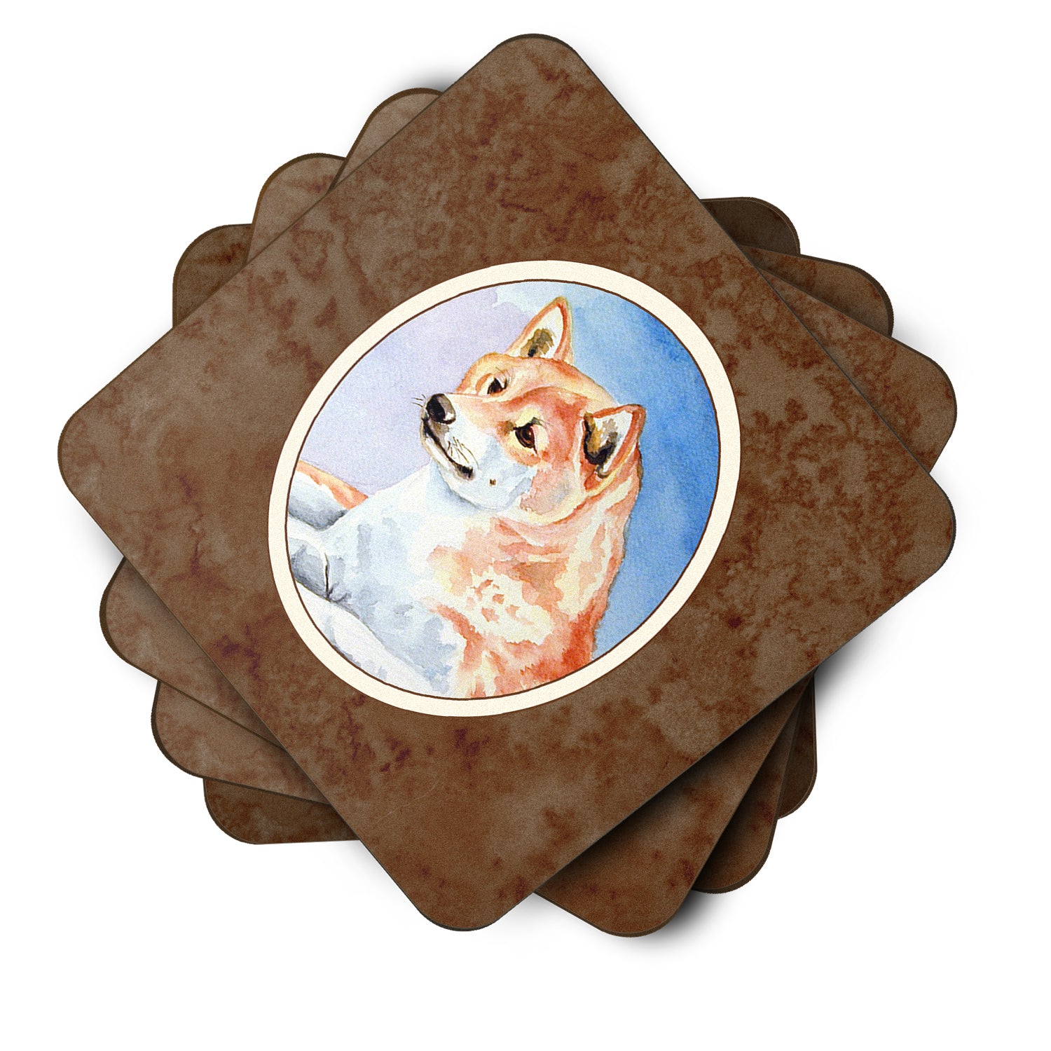 Shiba Inu Foam Coaster Set of 4 7135FC - the-store.com