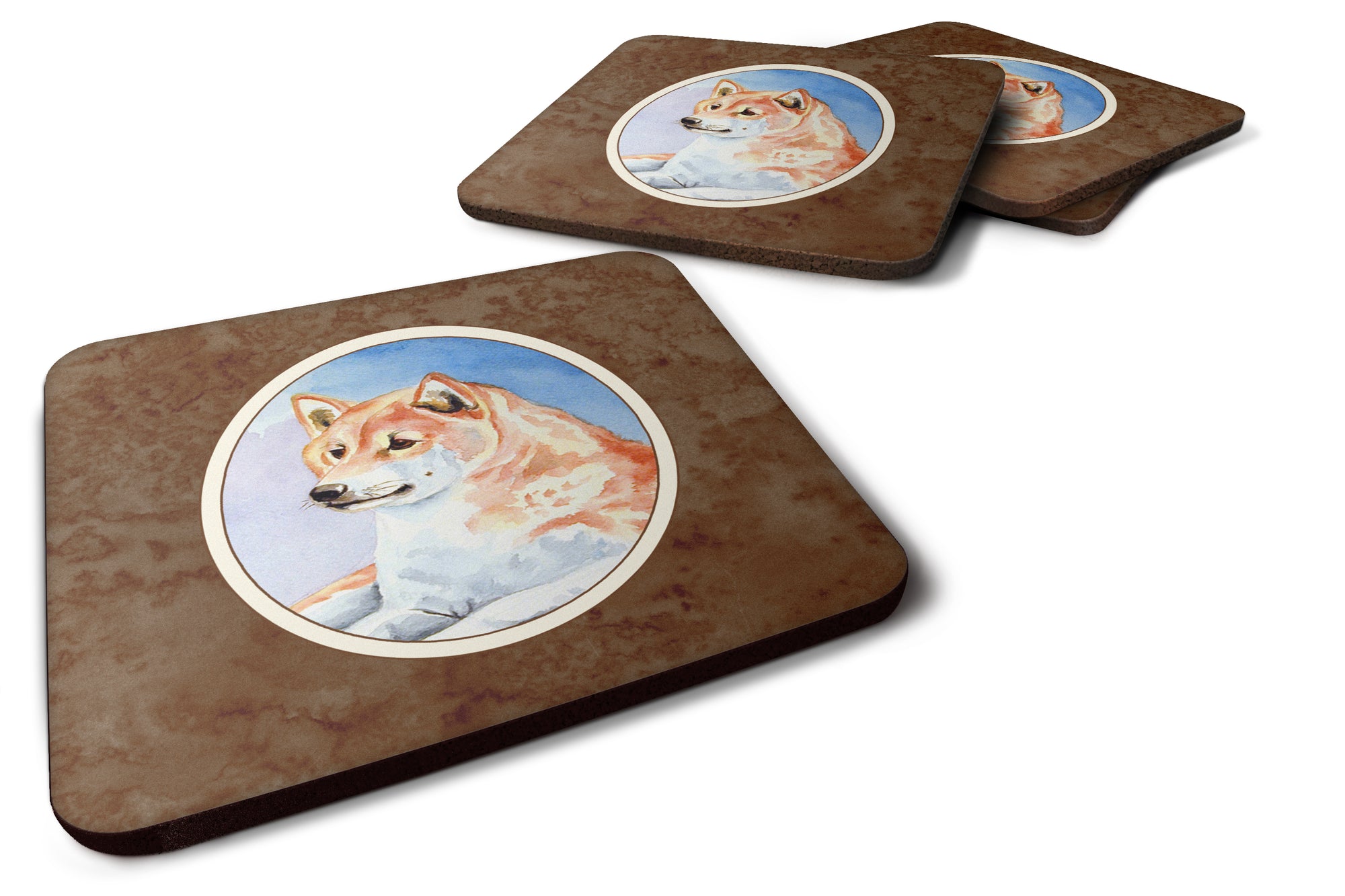 Shiba Inu Foam Coaster Set of 4 7135FC - the-store.com