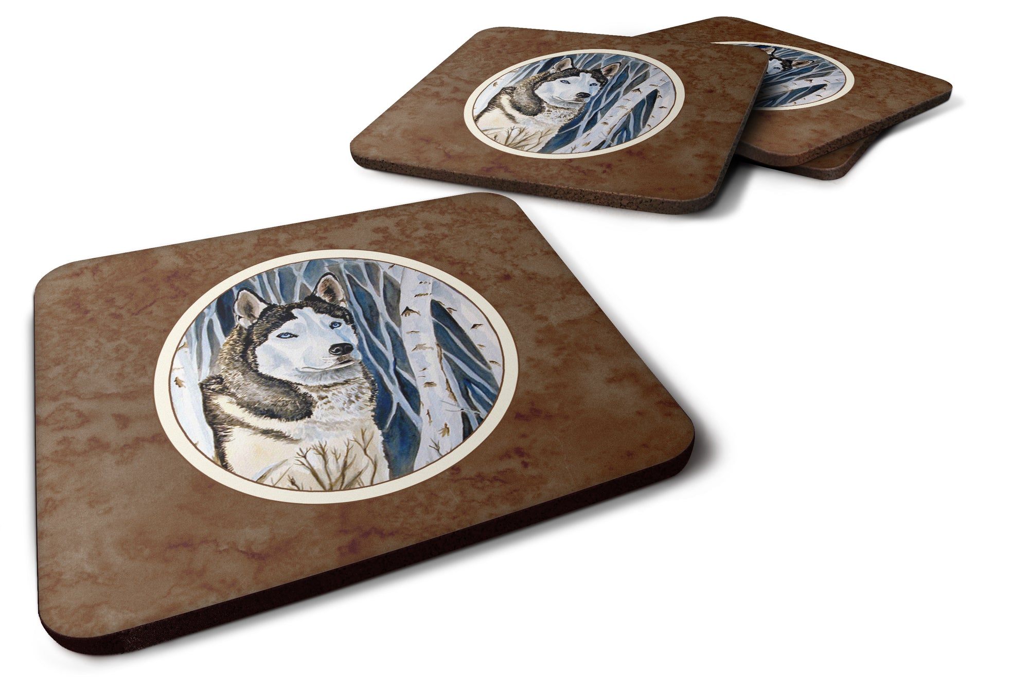 Siberian Husky Foam Coaster Set of 4 7137FC - the-store.com