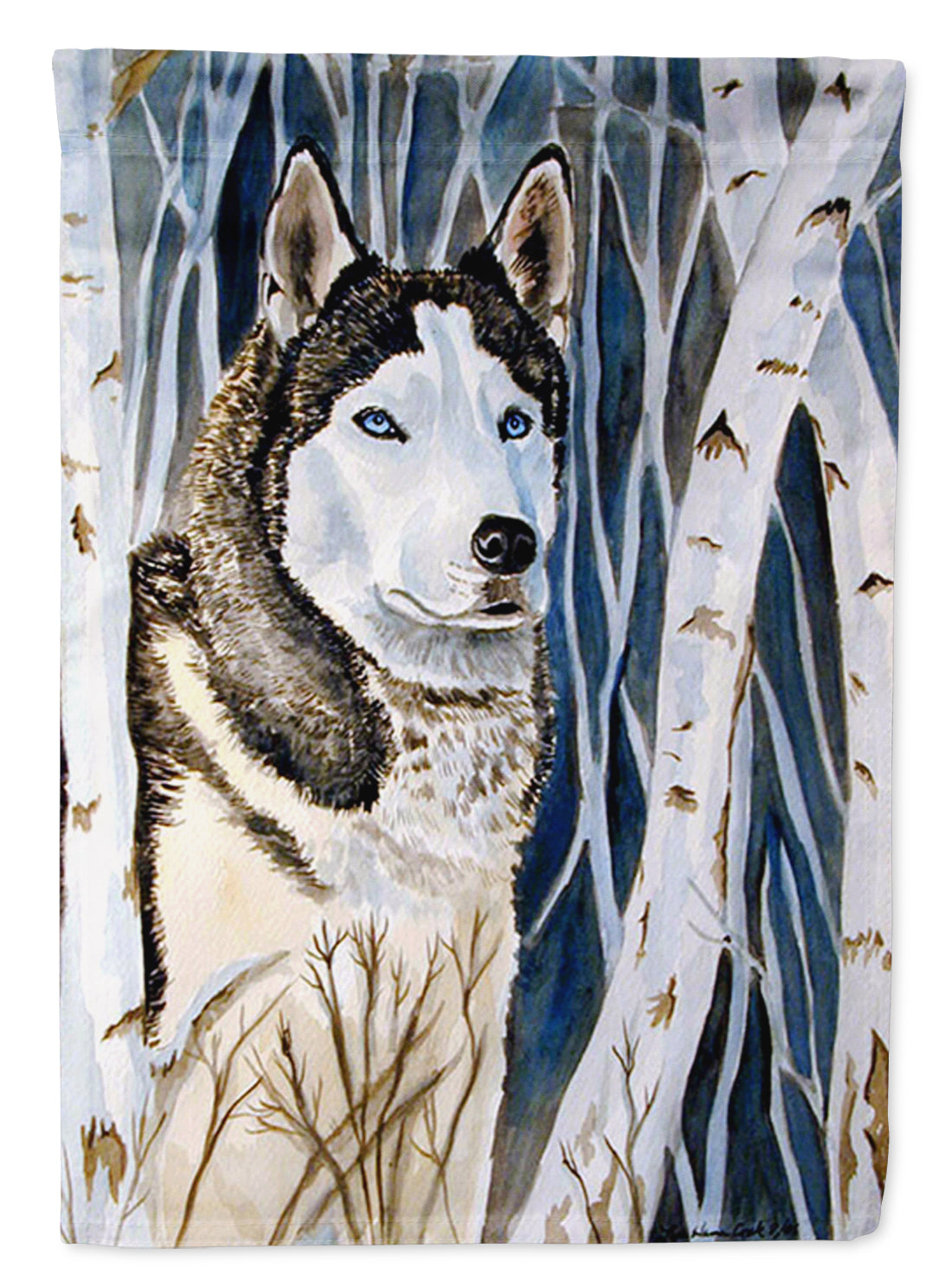 Siberian Husky Flag Garden Size.