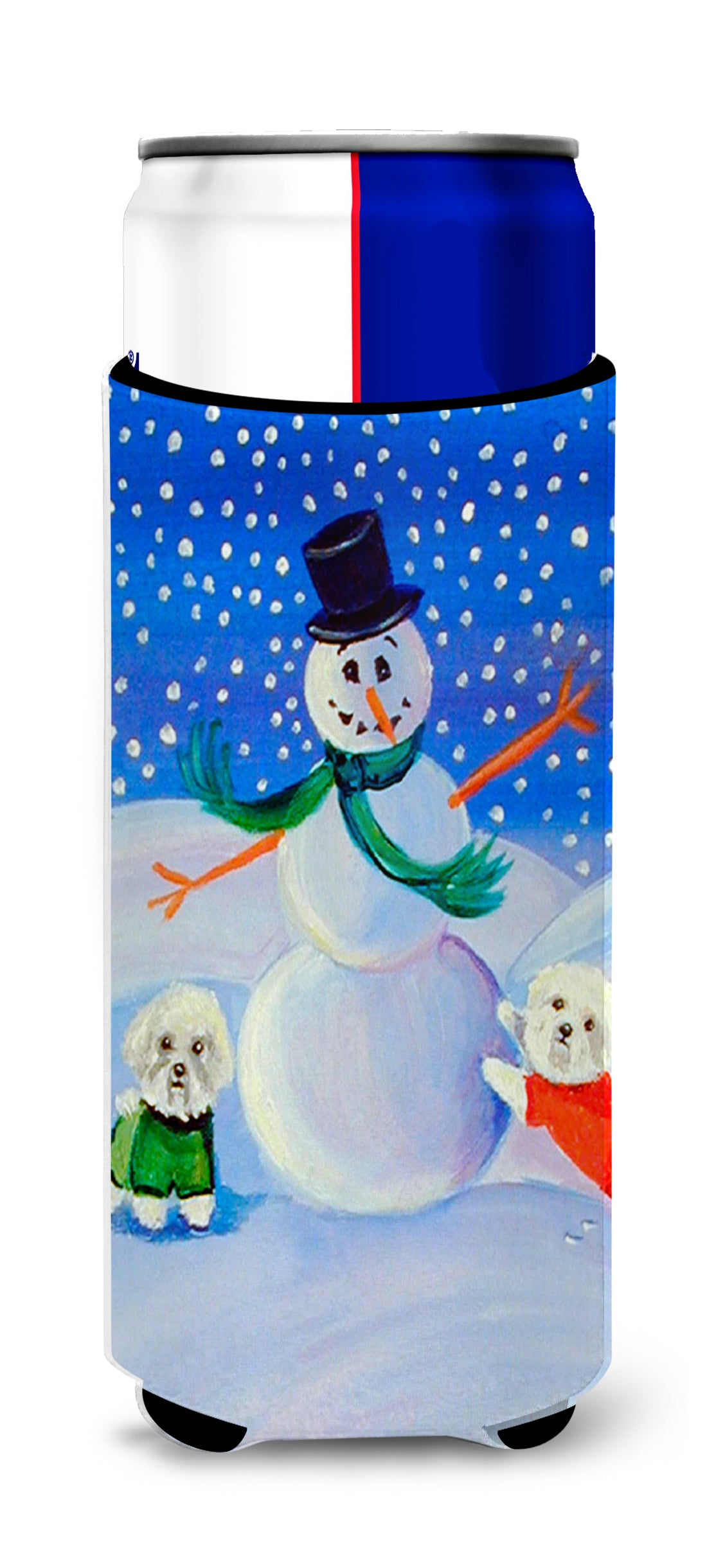 Snowman Bichon Frise Ultra Beverage Insulators for slim cans 7145MUK.