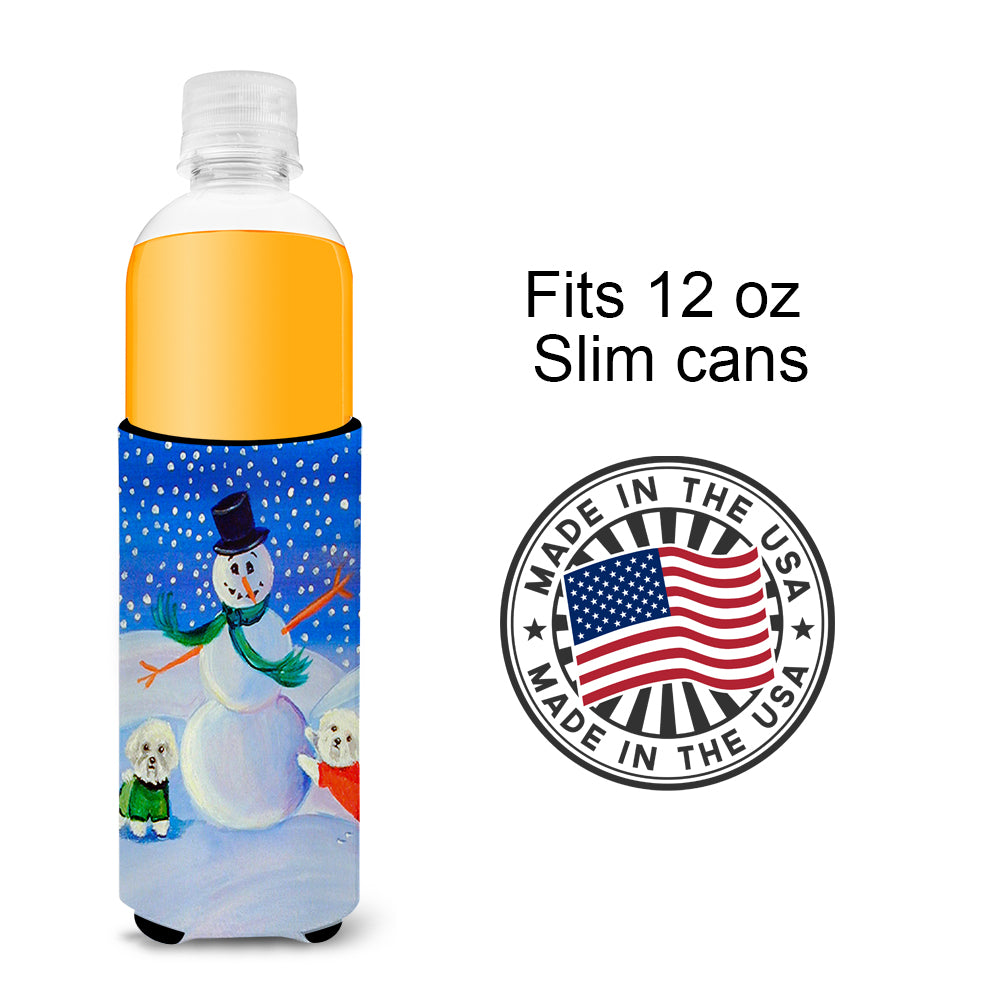 Snowman Bichon Frise Ultra Beverage Insulators for slim cans 7145MUK.