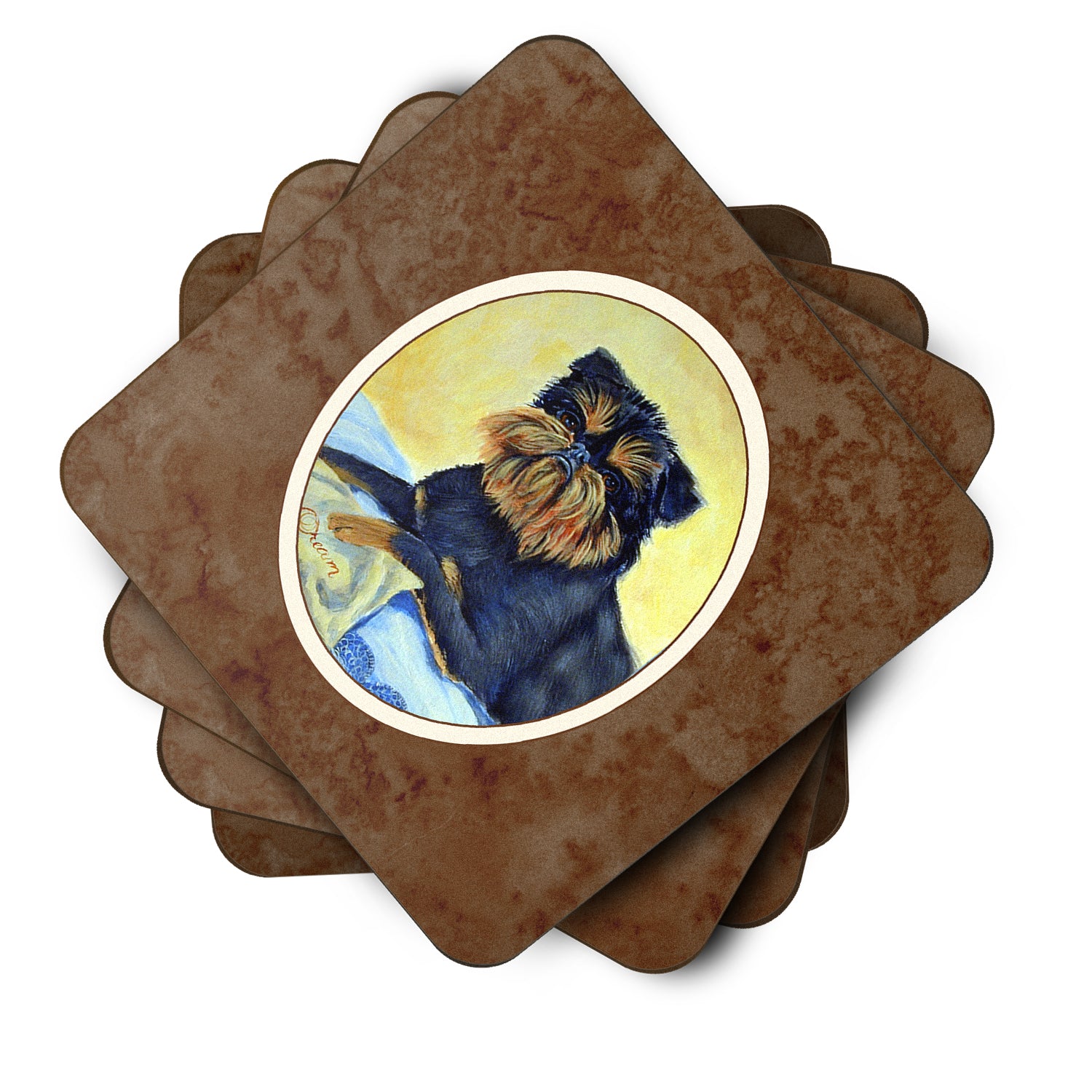 Brussels Griffon Foam Coaster Set of 4 7146FC - the-store.com