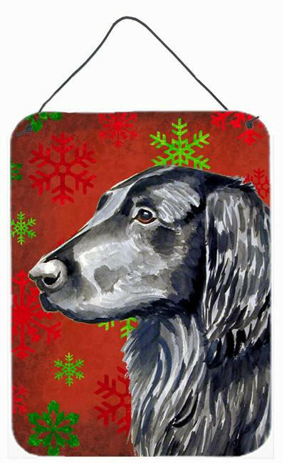 Flat Coated Retriever Red Snowflakes Christmas Wall or Door Hanging Prints by Caroline's Treasures