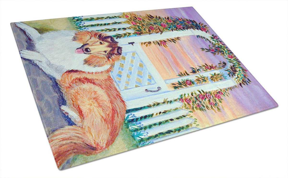 Collie Glass Cutting Board Large by Caroline&#39;s Treasures