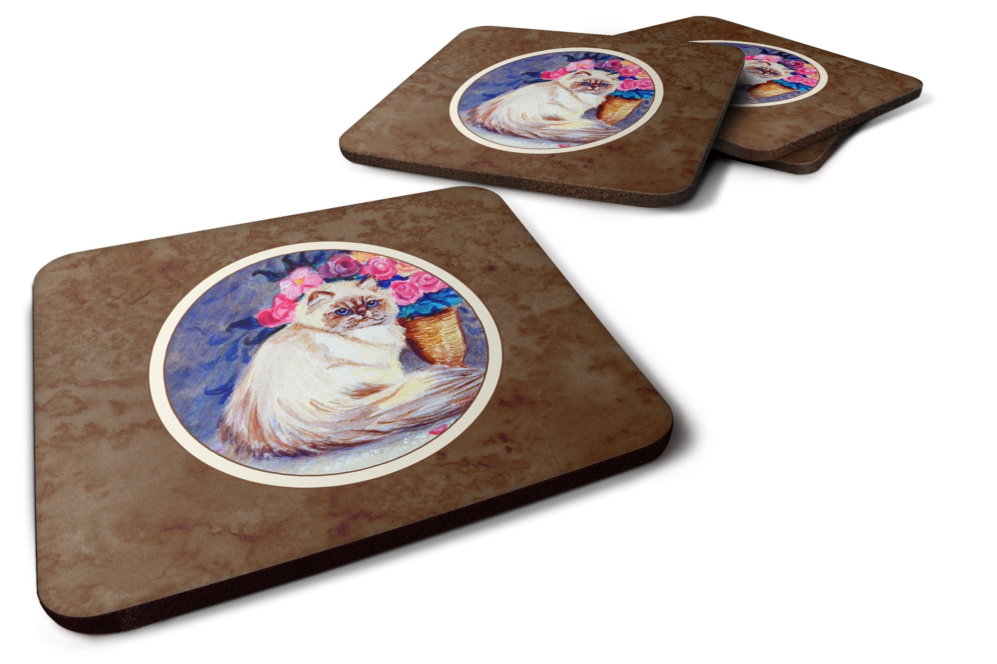 Persian Cat Foam Coaster Set of 4 7150FC - the-store.com