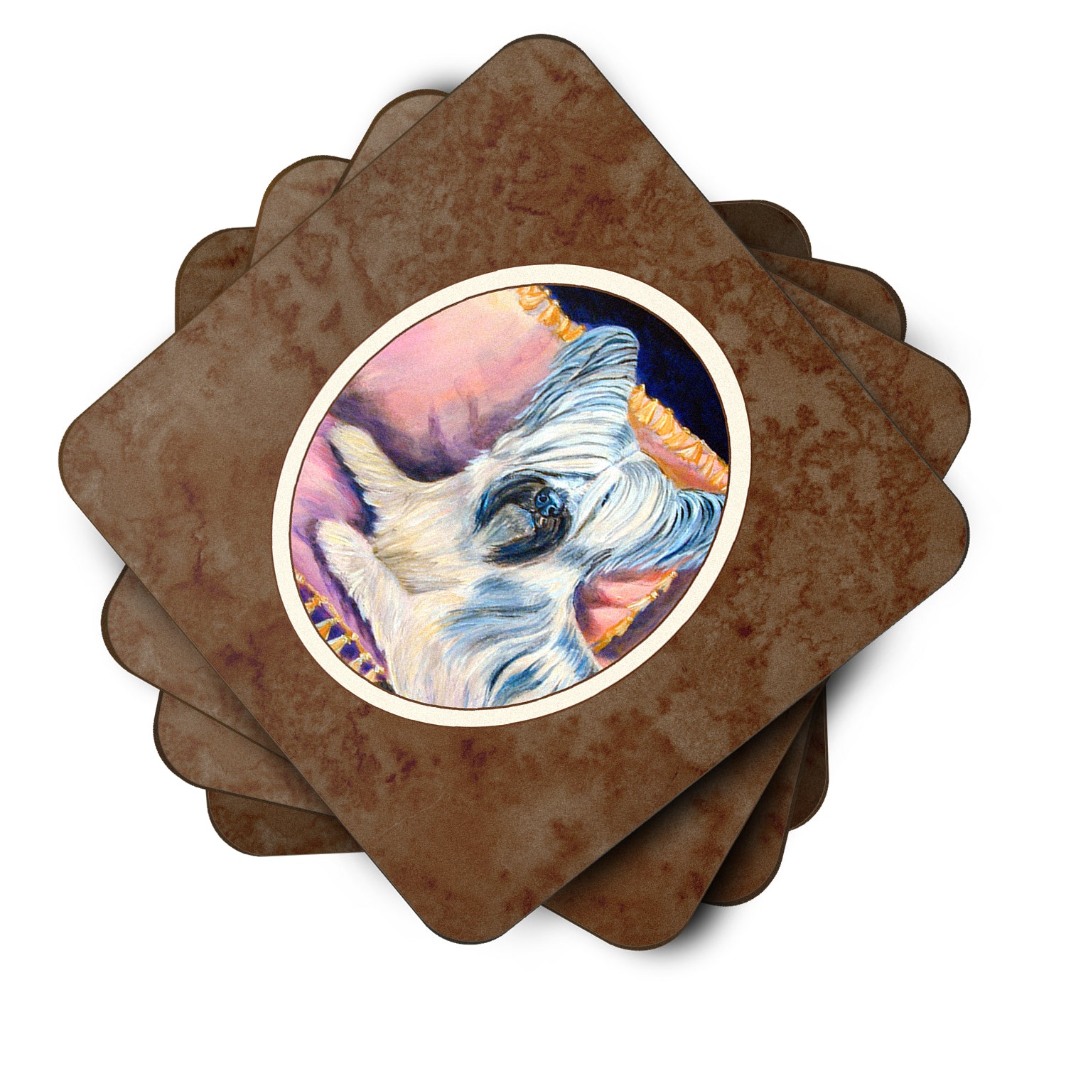 Skye Terrier Foam Coaster Set of 4 7154FC - the-store.com