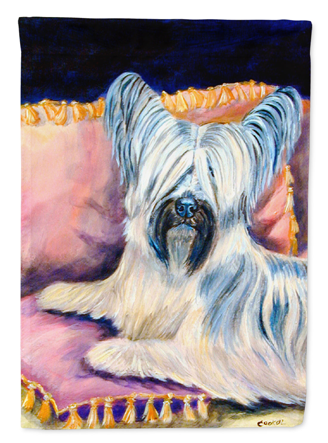 Skye Terrier Flag Garden Size.