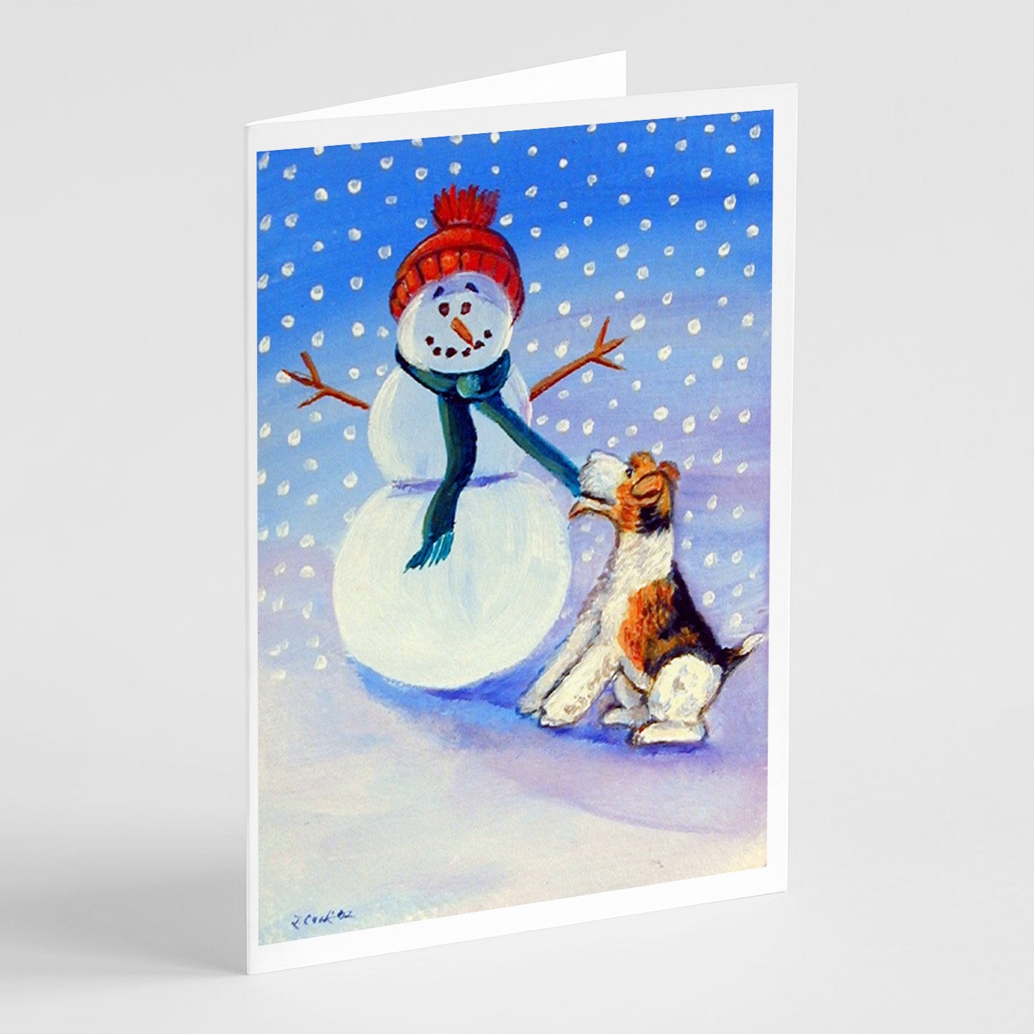 Buy this Snowman with  Fox Terrier  Greeting Cards and Envelopes Pack of 8