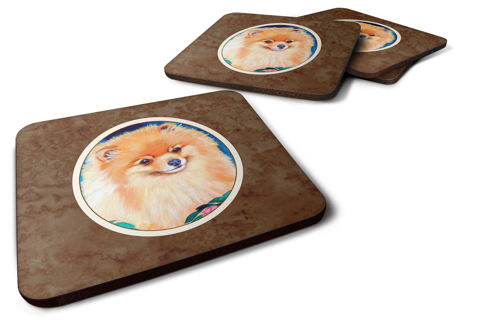 Pomeranian Foam Coaster Set of 4 7165FC - the-store.com