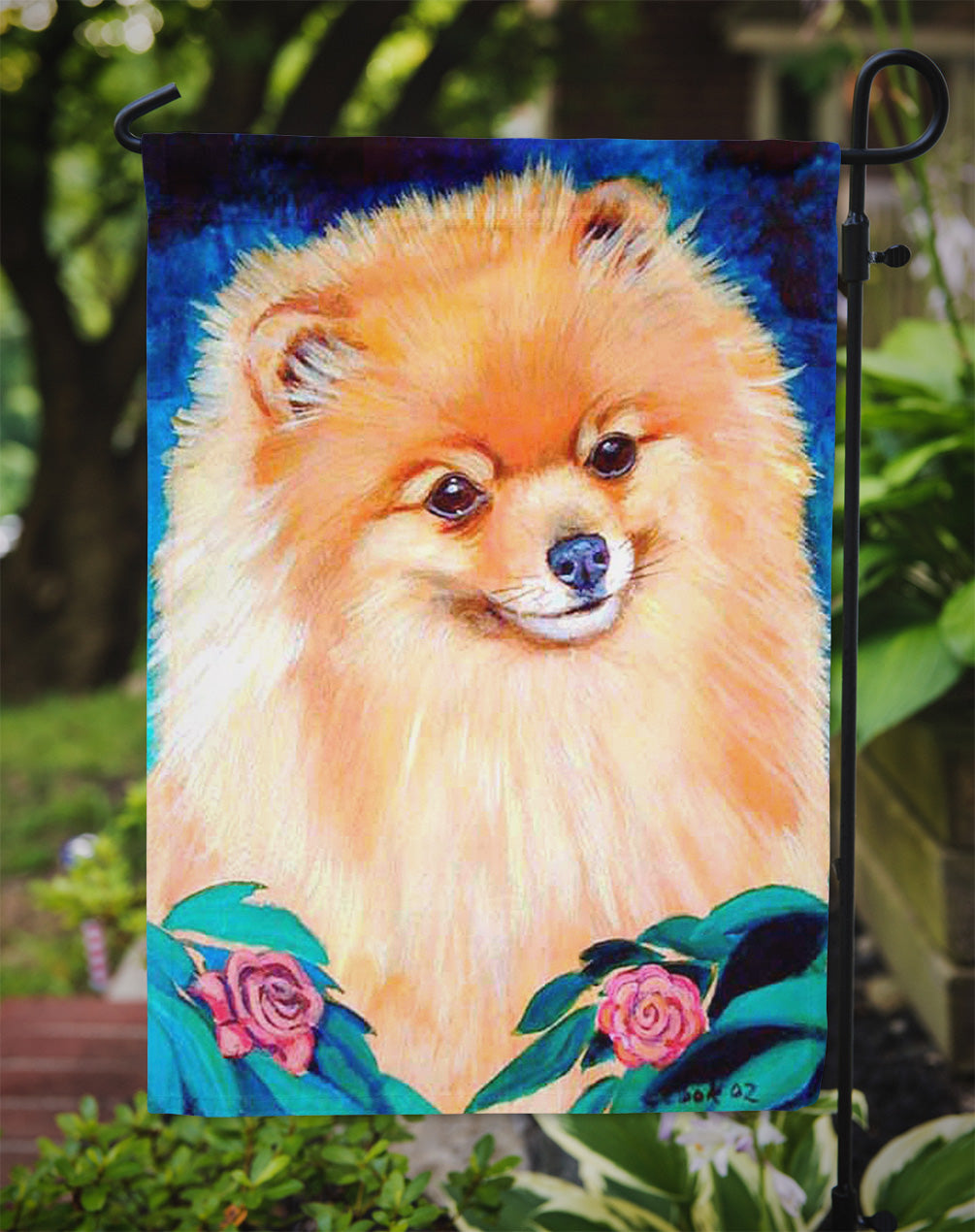 Pomeranian Garden Bud Flag Garden Size.