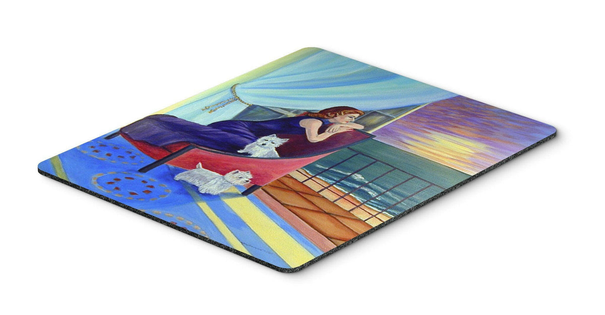 Lady with her Westie Mouse Pad / Hot Pad / Trivet by Caroline&#39;s Treasures