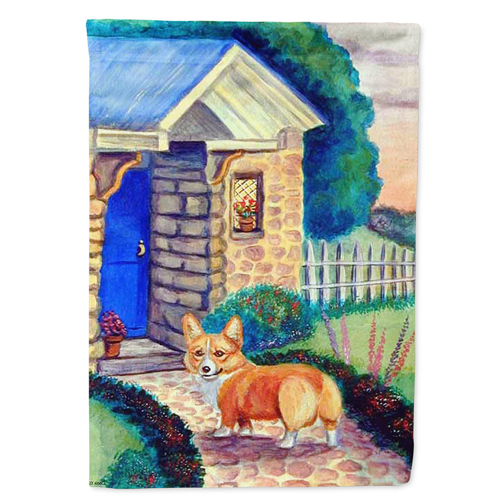 Pembroke Corgi at the Cottage Flag Canvas House Size  the-store.com.