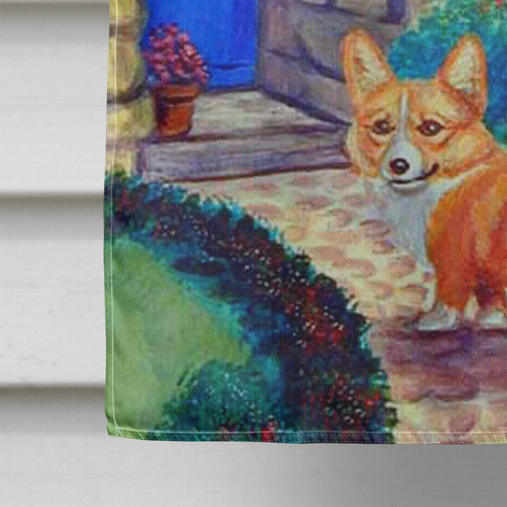 Pembroke Corgi at the Cottage Flag Canvas House Size  the-store.com.