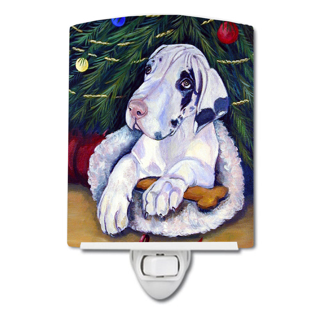 Christmas Tree with Harlequin Great Dane Ceramic Night Light 7172CNL - the-store.com