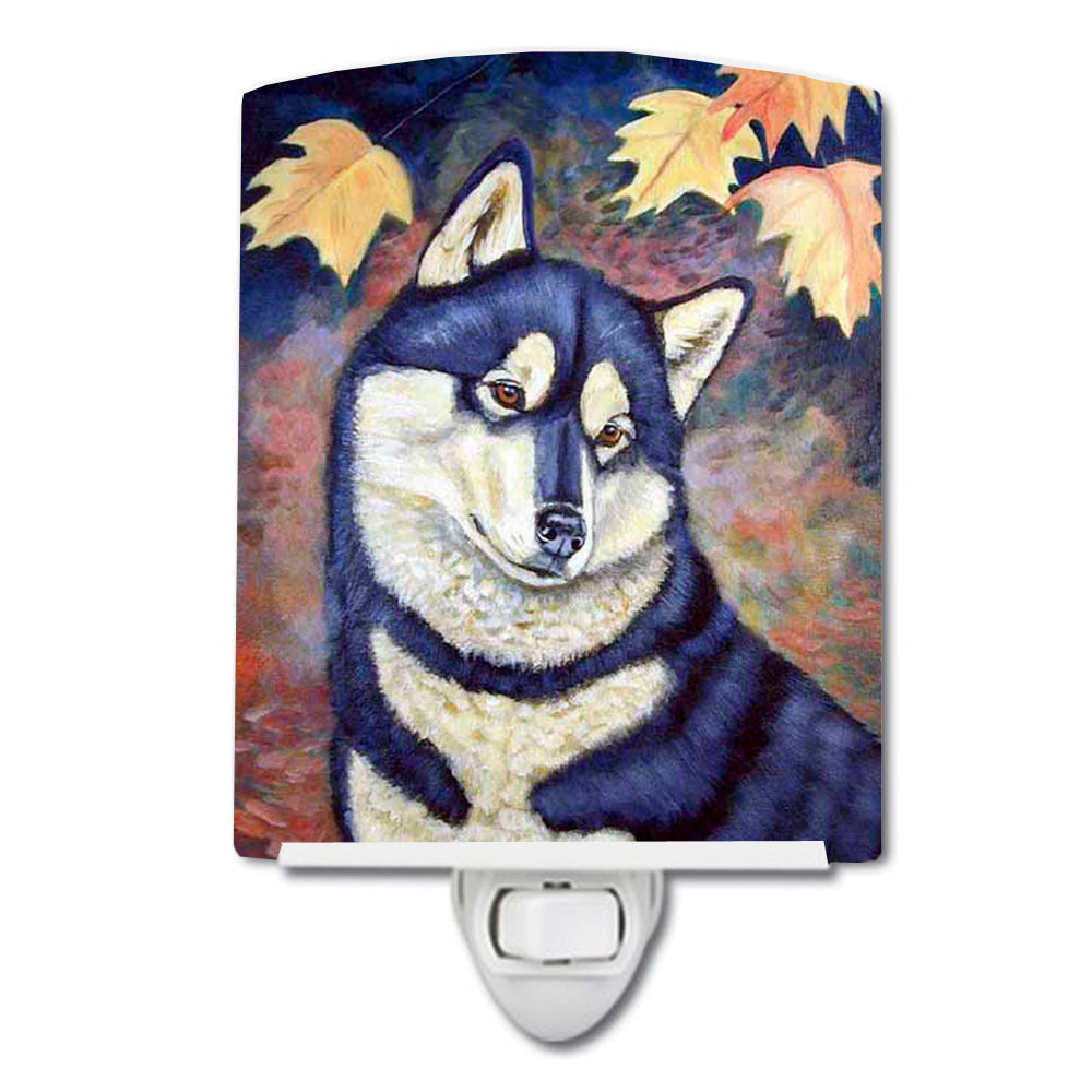 Fall Leaves Siberian Husky Ceramic Night Light 7173CNL - the-store.com