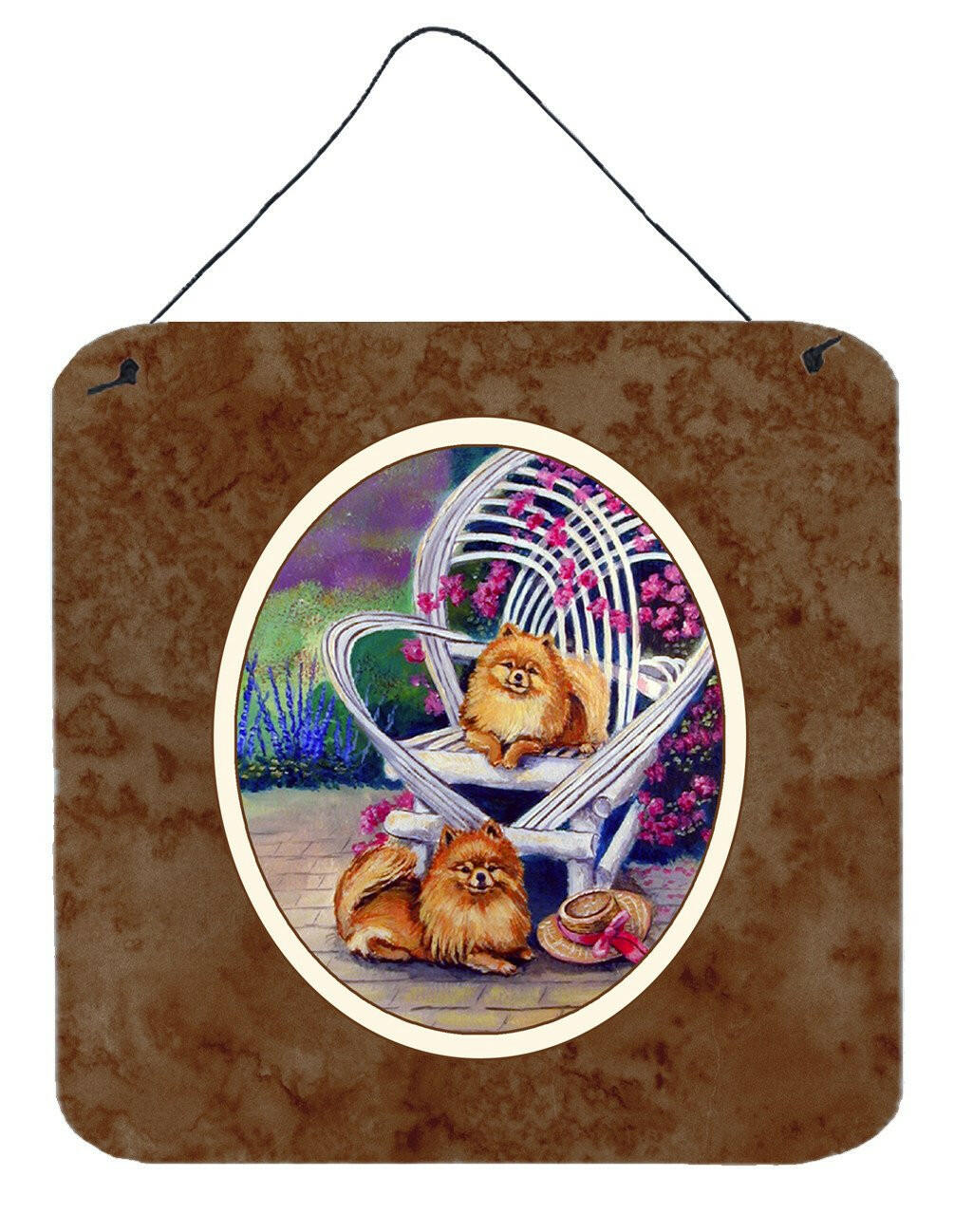 Red Pomeranians Wall or Door Hanging Prints 7176DS66 by Caroline's Treasures