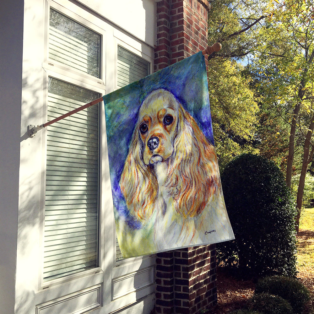 Blonde Tan Cocker Spaniel Flag Canvas House Size  the-store.com.