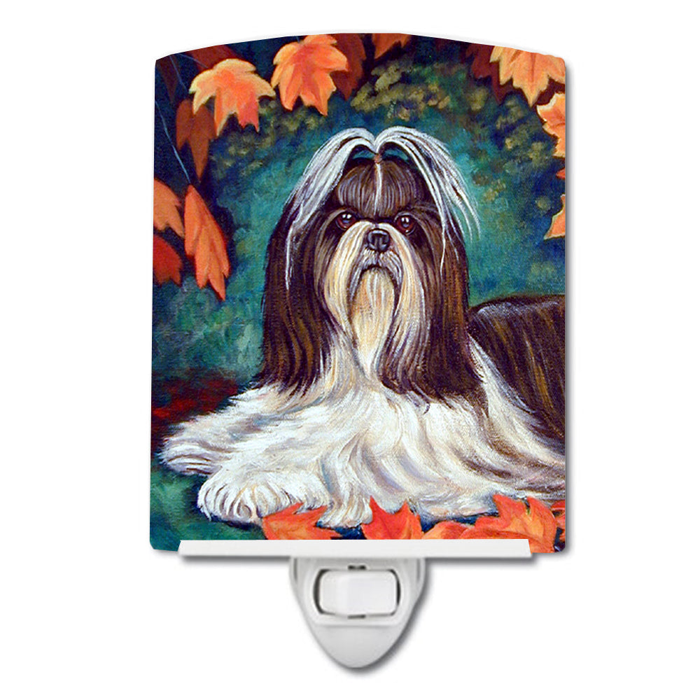 Autumn Leaves Shih Tzu Ceramic Night Light 7182CNL - the-store.com