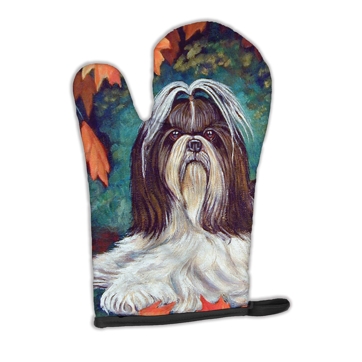 Autumn Leaves Shih Tzu Oven Mitt 7182OVMT  the-store.com.