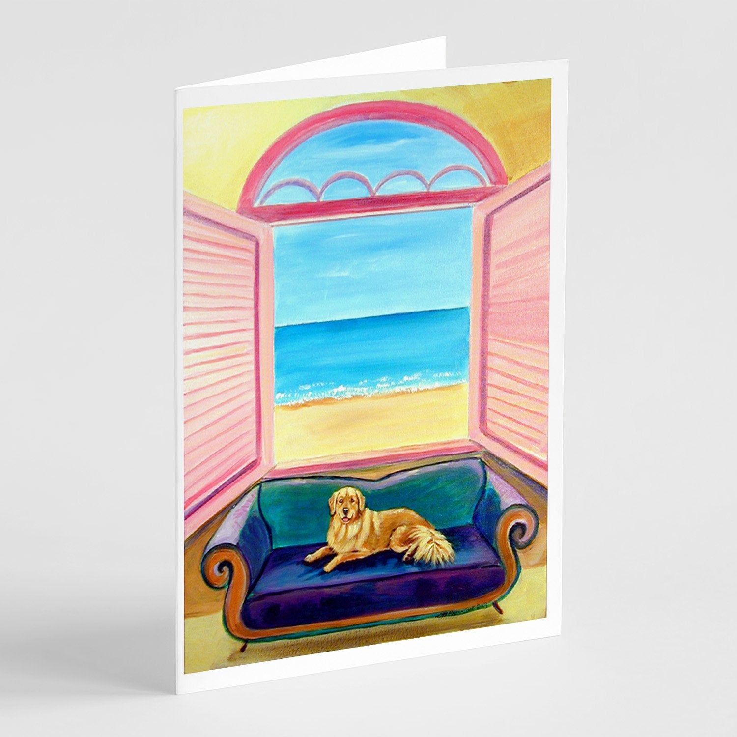 Buy this Golden Retriever Couch Sitting  Greeting Cards and Envelopes Pack of 8