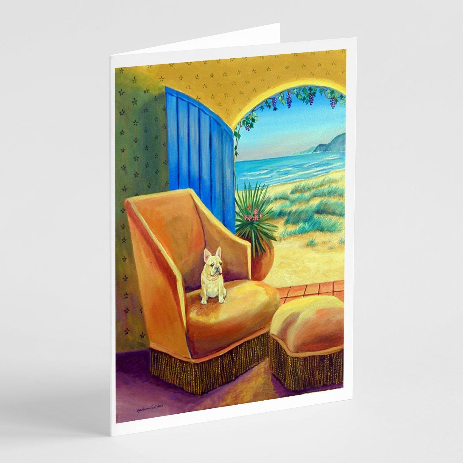 Buy this French Bulldog Couch Sitting  Greeting Cards and Envelopes Pack of 8