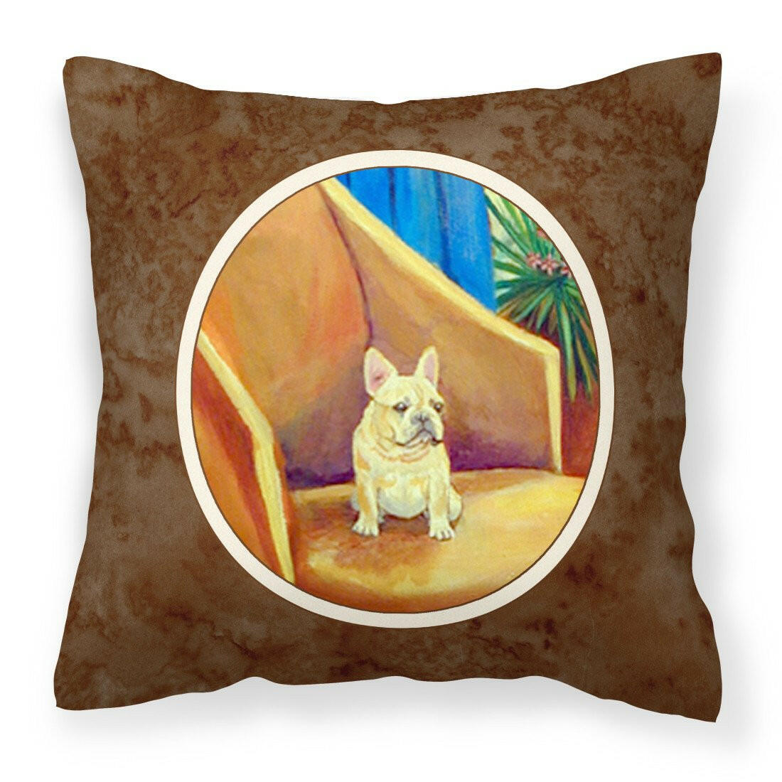 French Bulldog Couch Sitting Fabric Decorative Pillow 7189PW1414 - the-store.com