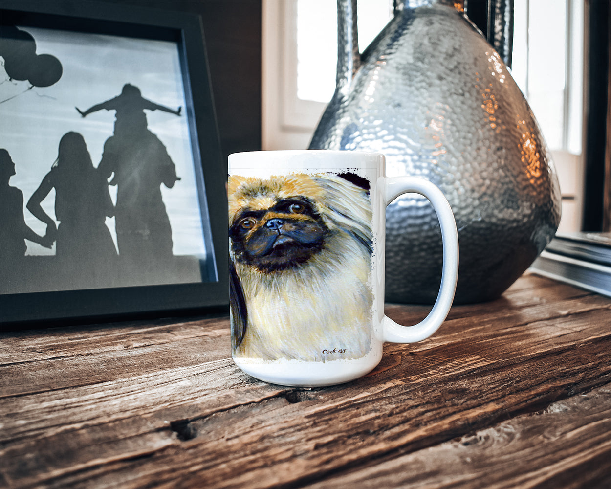 What a pair of Pekingese Dishwasher Safe Microwavable Ceramic Coffee Mug 15 ounce 7193CM15  the-store.com.