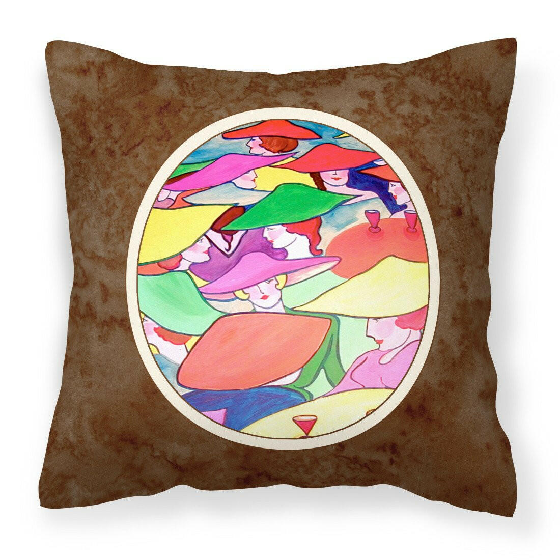Women in Hats Fabric Decorative Pillow 7194PW1414 - the-store.com