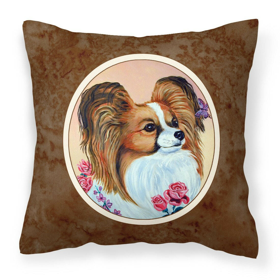 Papillon Rose Fabric Decorative Pillow 7200PW1414 - the-store.com