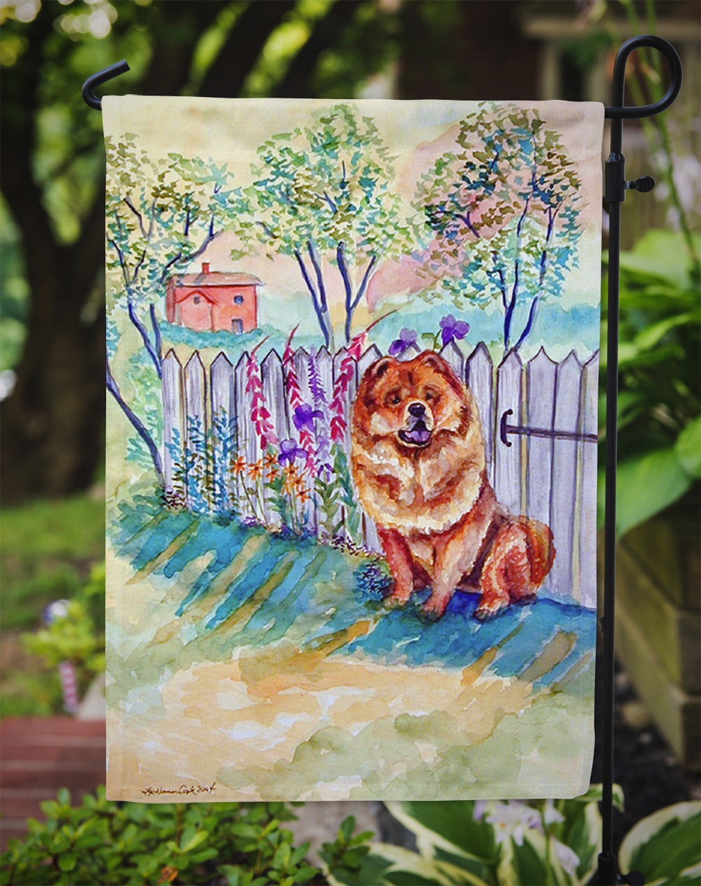 Chow Chow Flag Garden Size.