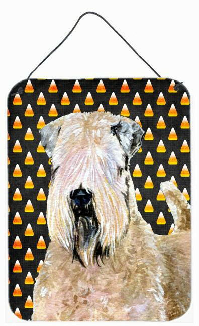 Wheaten Terrier Soft Coated Candy Corn Halloween  Wall or Door Hanging Prints by Caroline's Treasures