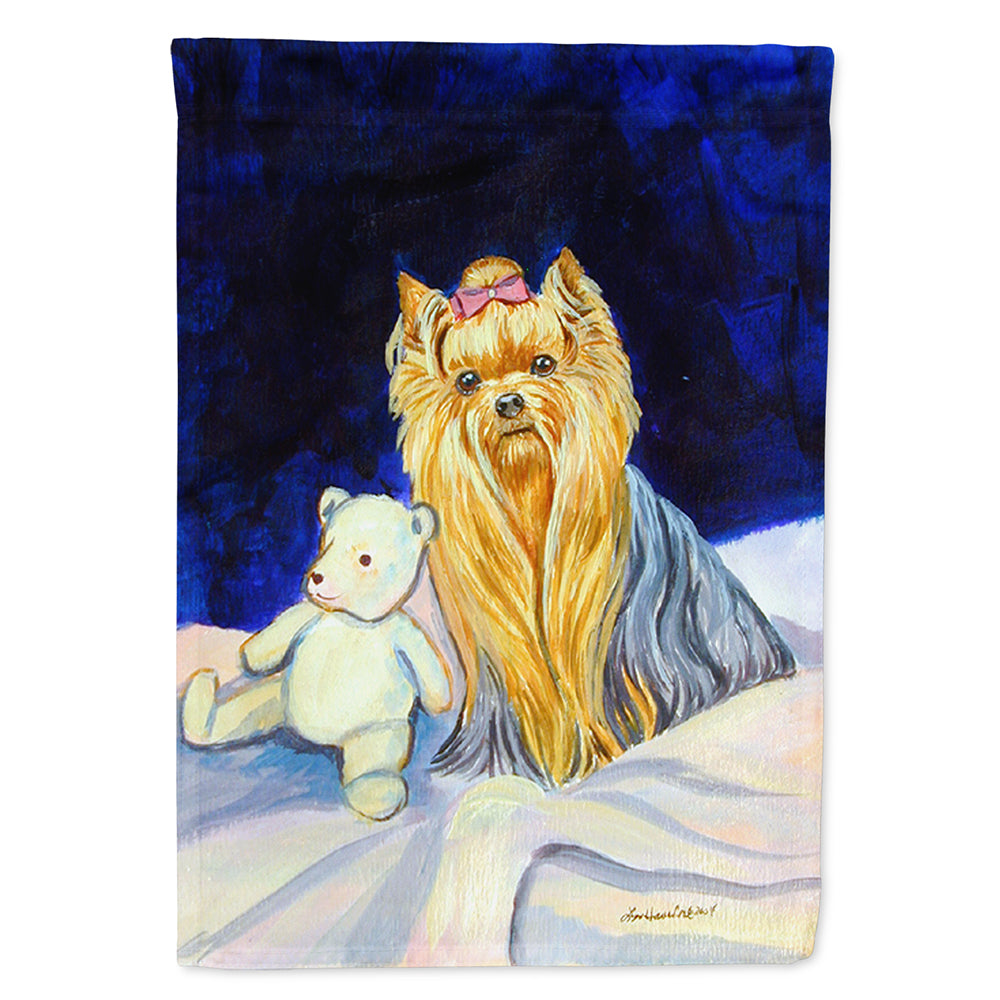 Yorkie and Teddy Bear Flag Canvas House Size  the-store.com.