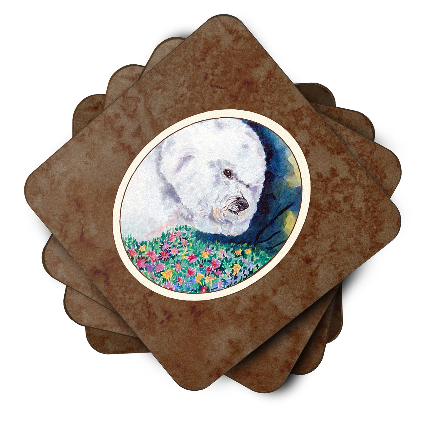 Bichon Frise Foam Coaster Set of 4 7225FC - the-store.com