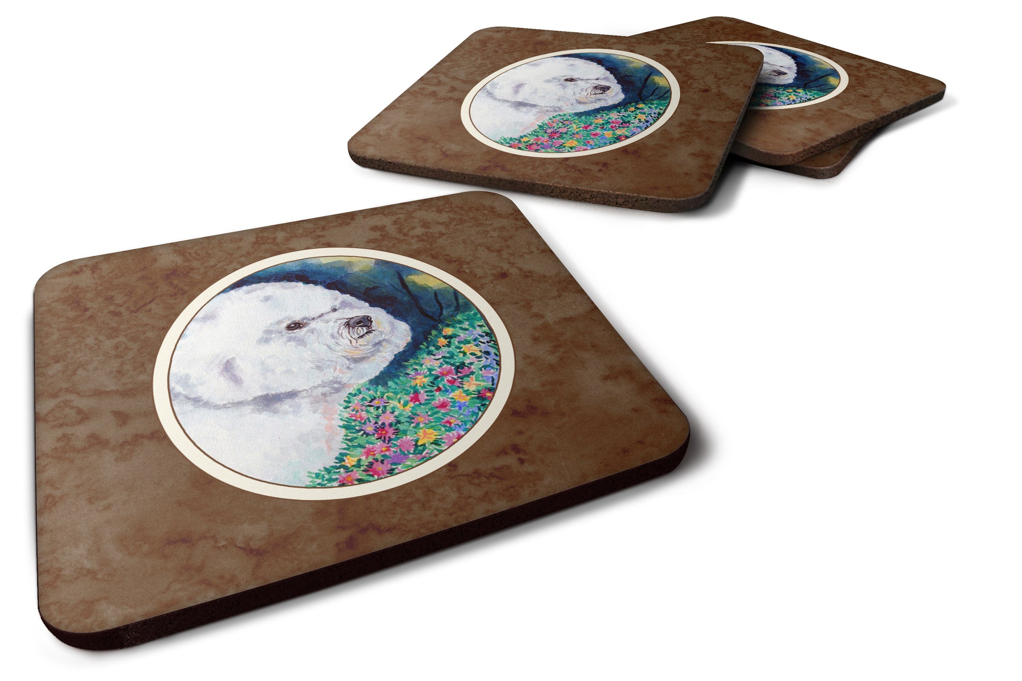 Bichon Frise Foam Coaster Set of 4 7225FC - the-store.com