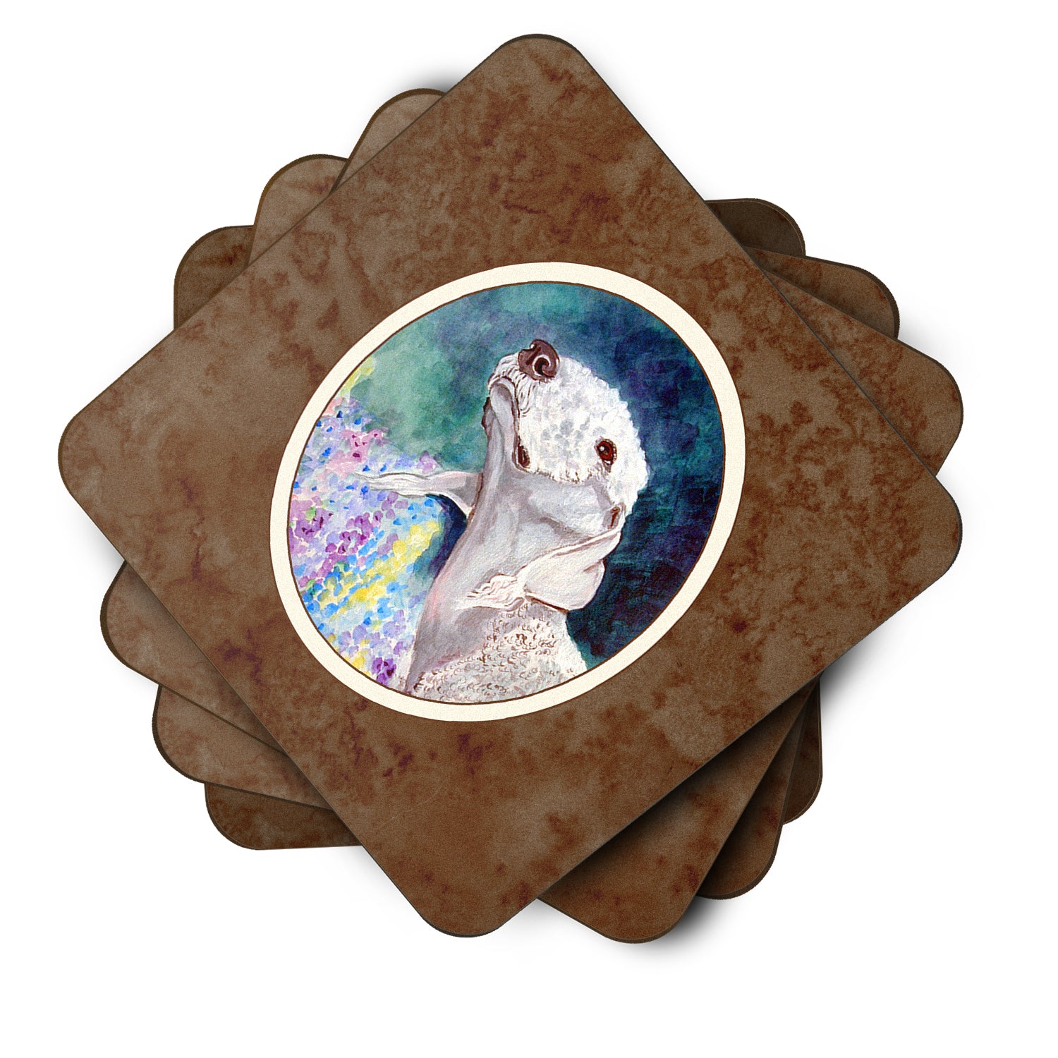 Bedlington Terrier Foam Coaster Set of 4 7226FC - the-store.com