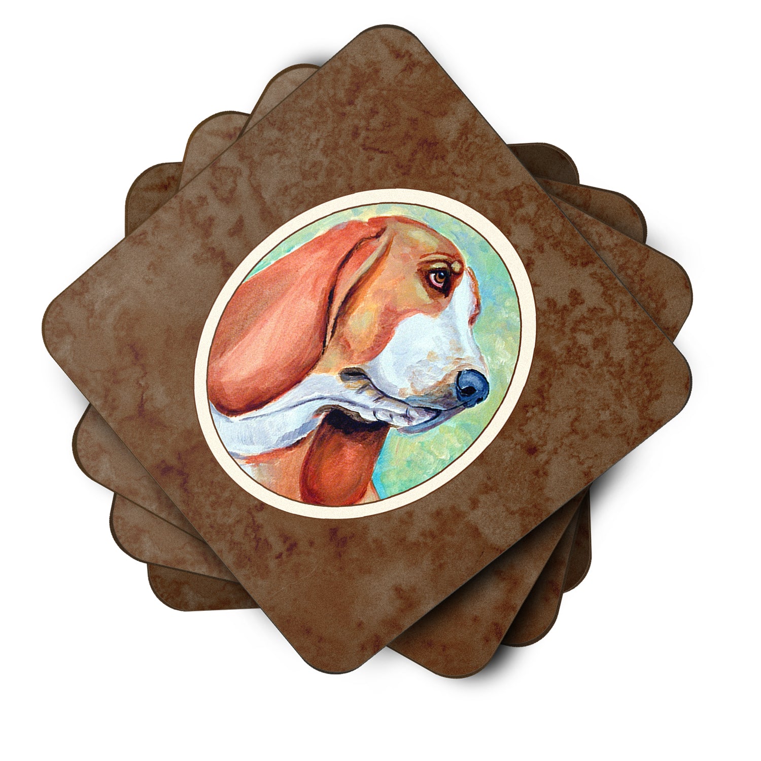 Basset Hound Foam Coaster Set of 4 7227FC - the-store.com