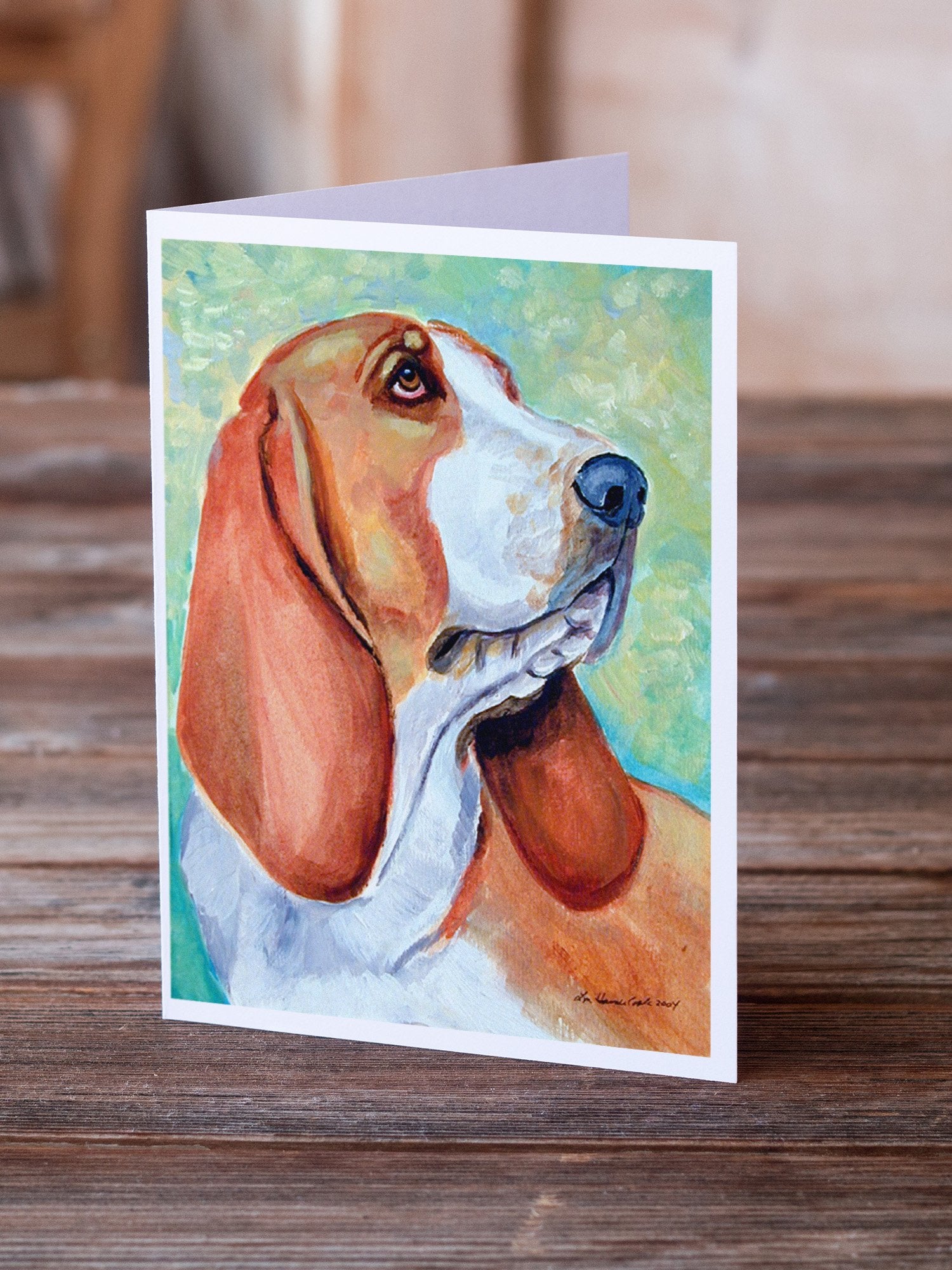 Basset Hound Greeting Cards and Envelopes Pack of 8 - the-store.com