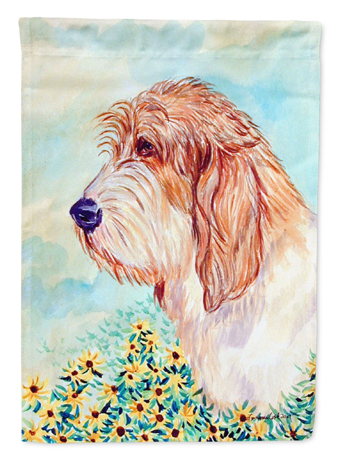 Petit Basset Griffon Vendeen Flag Canvas House Size  the-store.com.