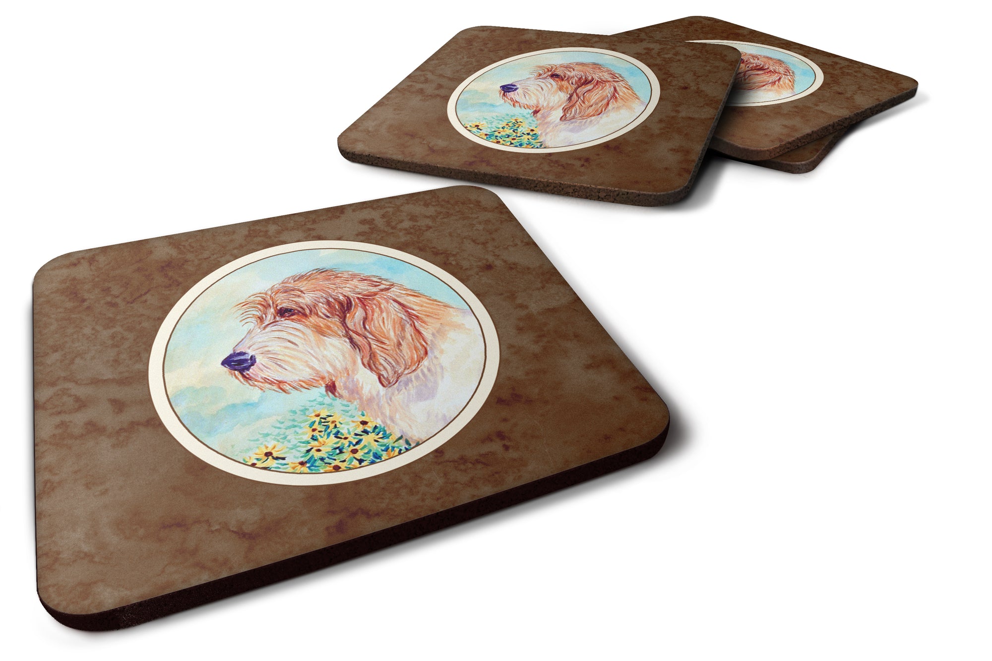 Petit Basset Griffon Vendeen PBGV Foam Coaster Set of 4 7229FC - the-store.com