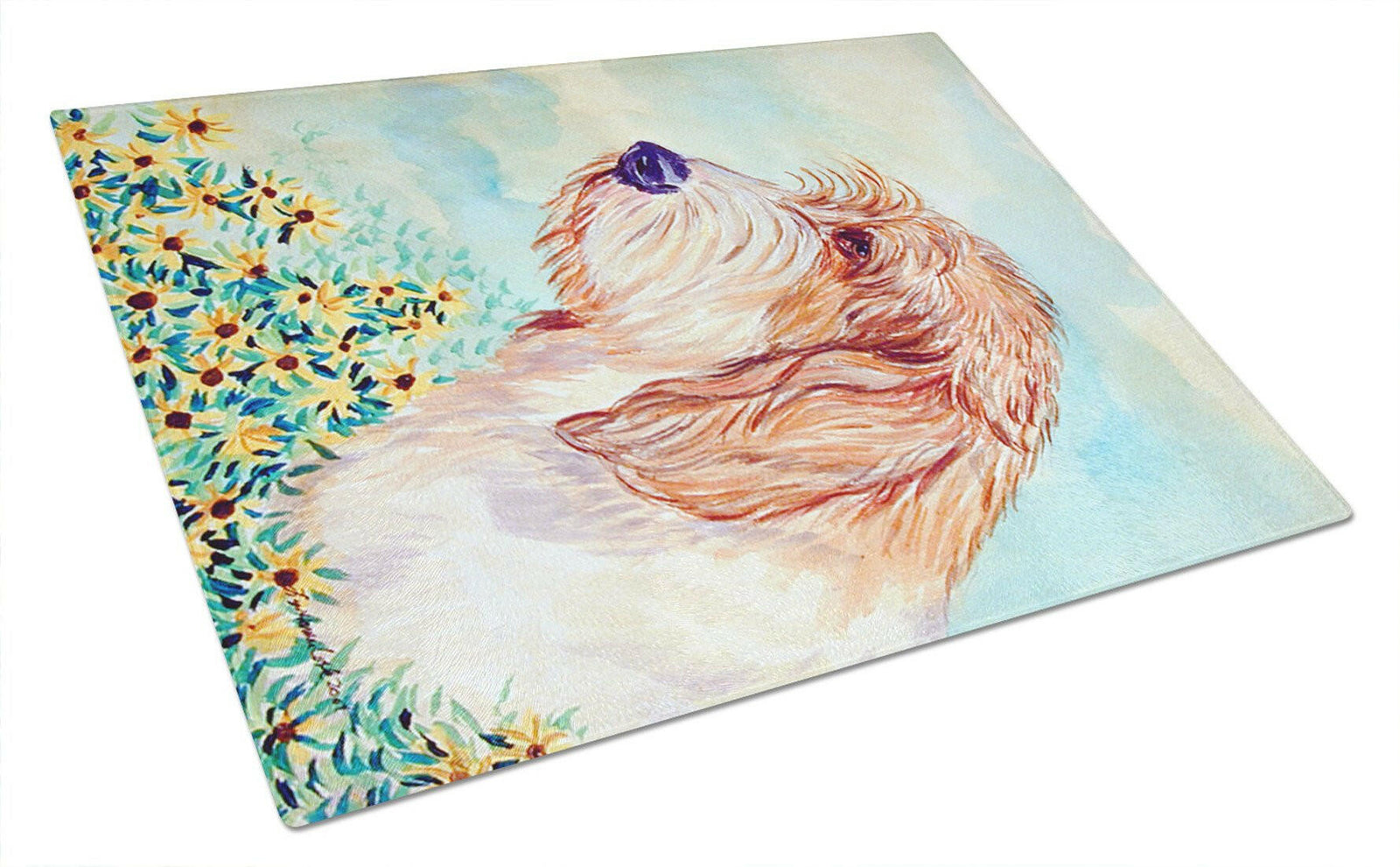 Petit Basset Griffon Vendeen Glass Cutting Board Large by Caroline's Treasures