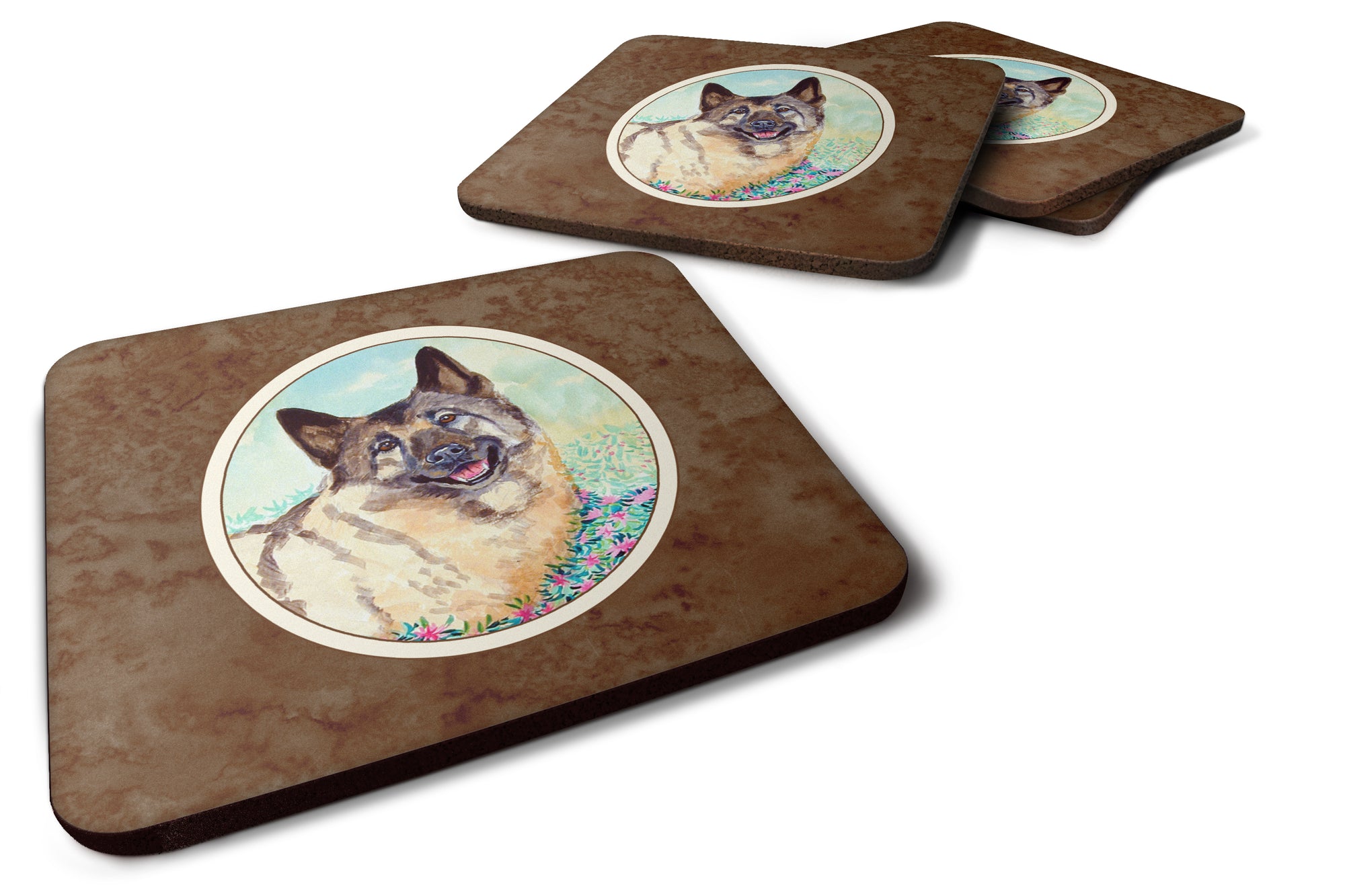 Norwegian Elkhound Foam Coaster Set of 4 7231FC - the-store.com